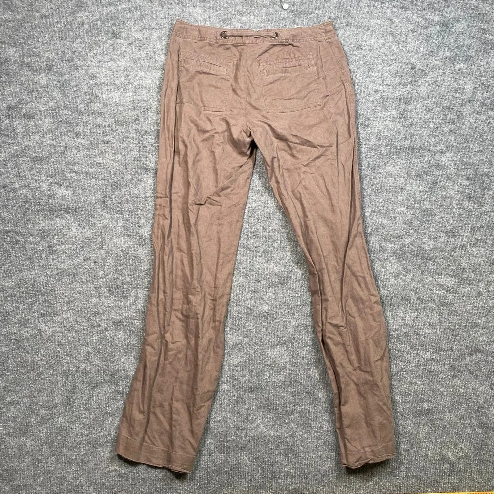 Banana Republic Martin Fit Linen Cotton Drawstring Pants Brown Womens 6